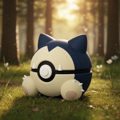 Poké Ball 3D ispirata a Snorlax – Sfera decorativa da collezione (#0143)