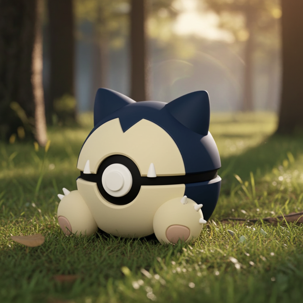 Poké Ball 3D ispirata a Snorlax – Sfera decorativa da collezione (#0143)
