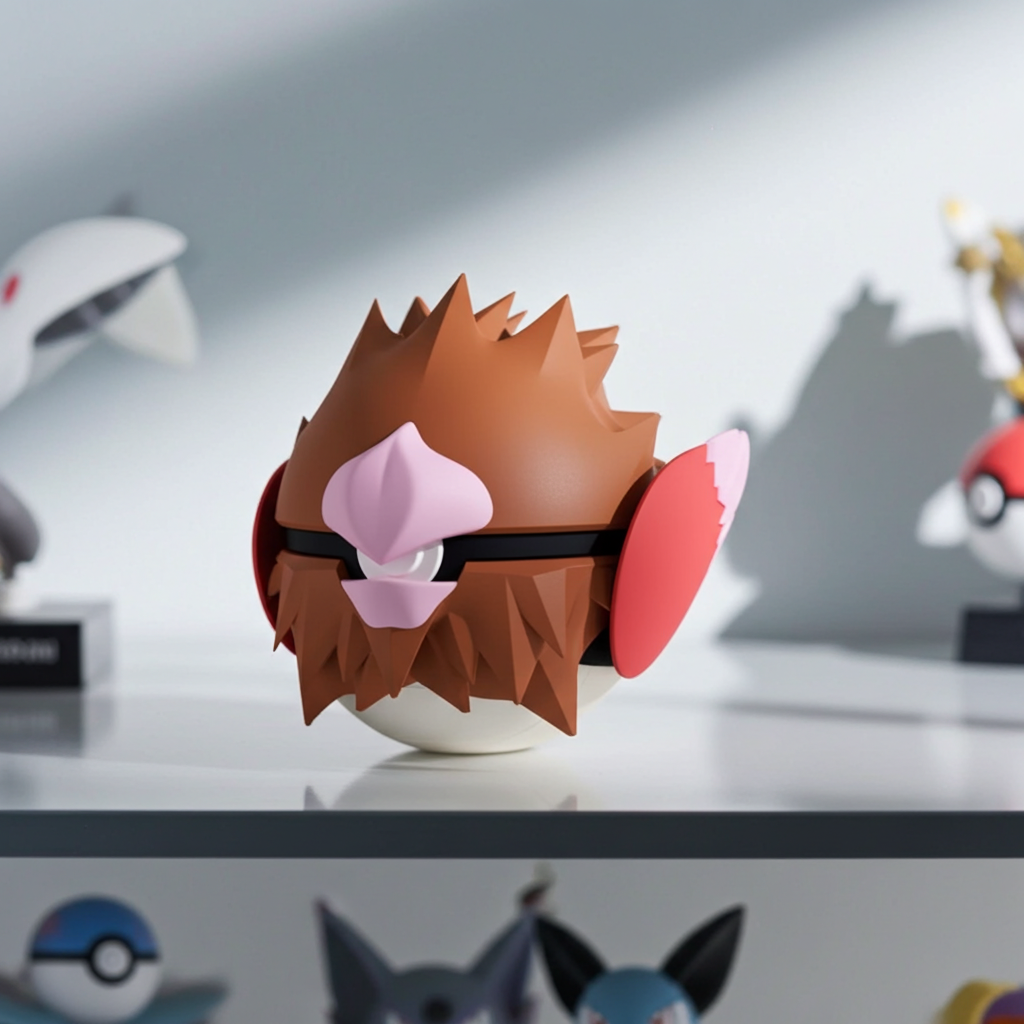 Poké Ball 3D ispirata a Spearow – Sfera decorativa da collezione (#0021)