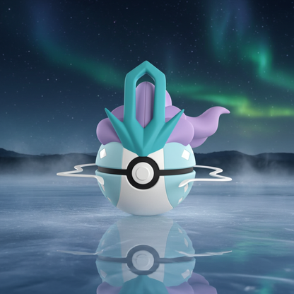 Poké Ball 3D ispirata a Suicune – Sfera decorativa da collezione (#0245)