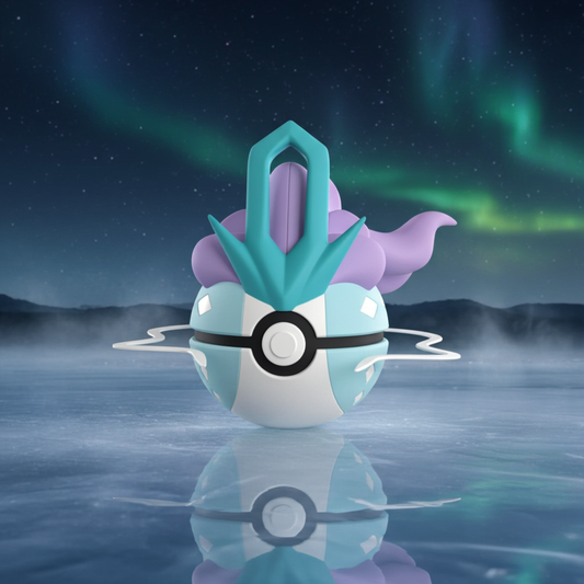Poké Ball 3D ispirata a Suicune – Sfera decorativa da collezione (#0245)
