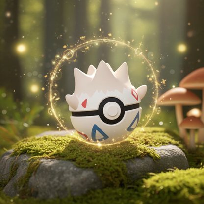 Poké Ball 3D ispirata a Togepi – Sfera decorativa da collezione (#0175)
