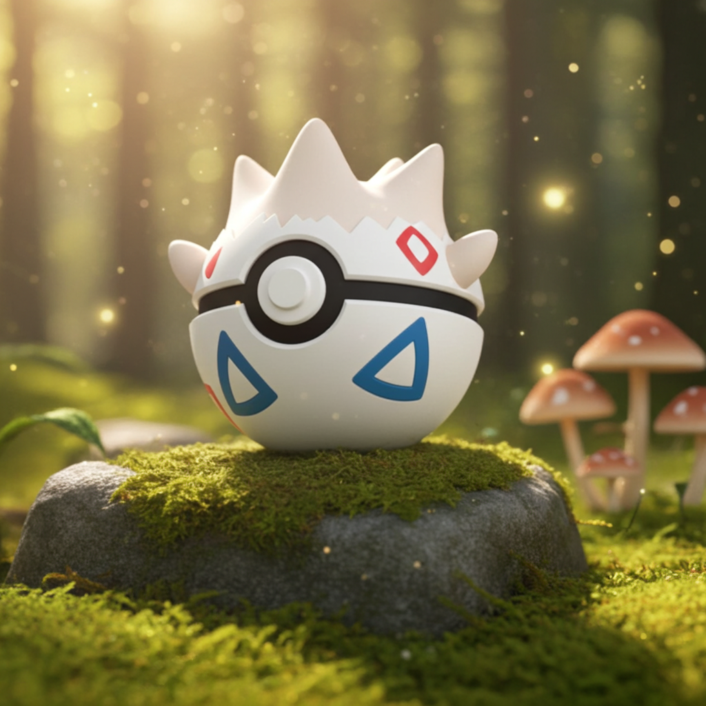 Poké Ball 3D ispirata a Togepi – Sfera decorativa da collezione (#0175)