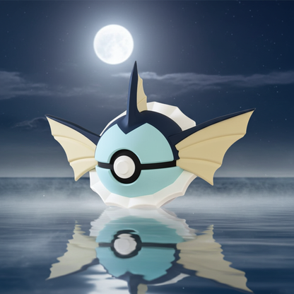 Poké Ball 3D ispirata a Vaporeon – Sfera decorativa da collezione (#0134)
