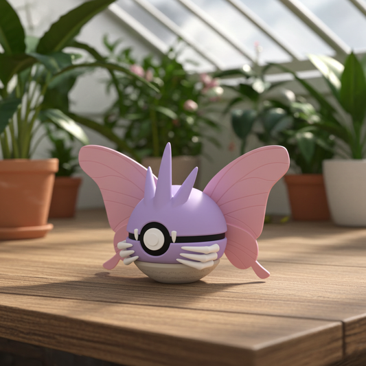 Poké Ball 3D ispirata a Venomoth – Sfera decorativa da collezione (#0049)
