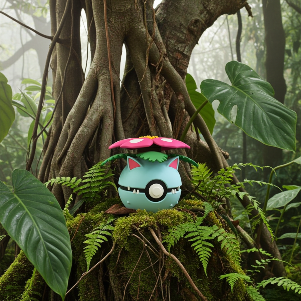 Poké Ball 3D ispirata a Venusaur – Sfera decorativa da collezione (#0003)