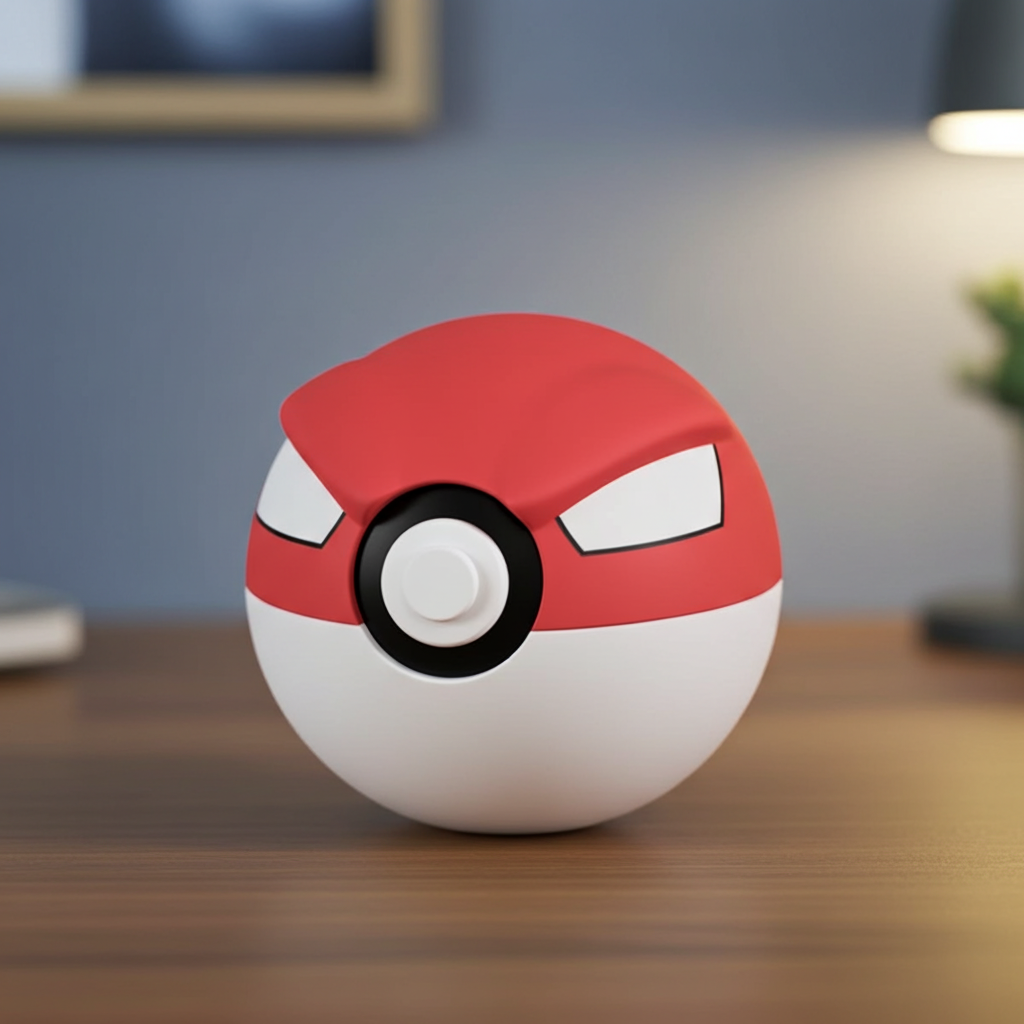 Poké Ball 3D ispirata a Voltorb – Sfera decorativa da collezione (#0100)
