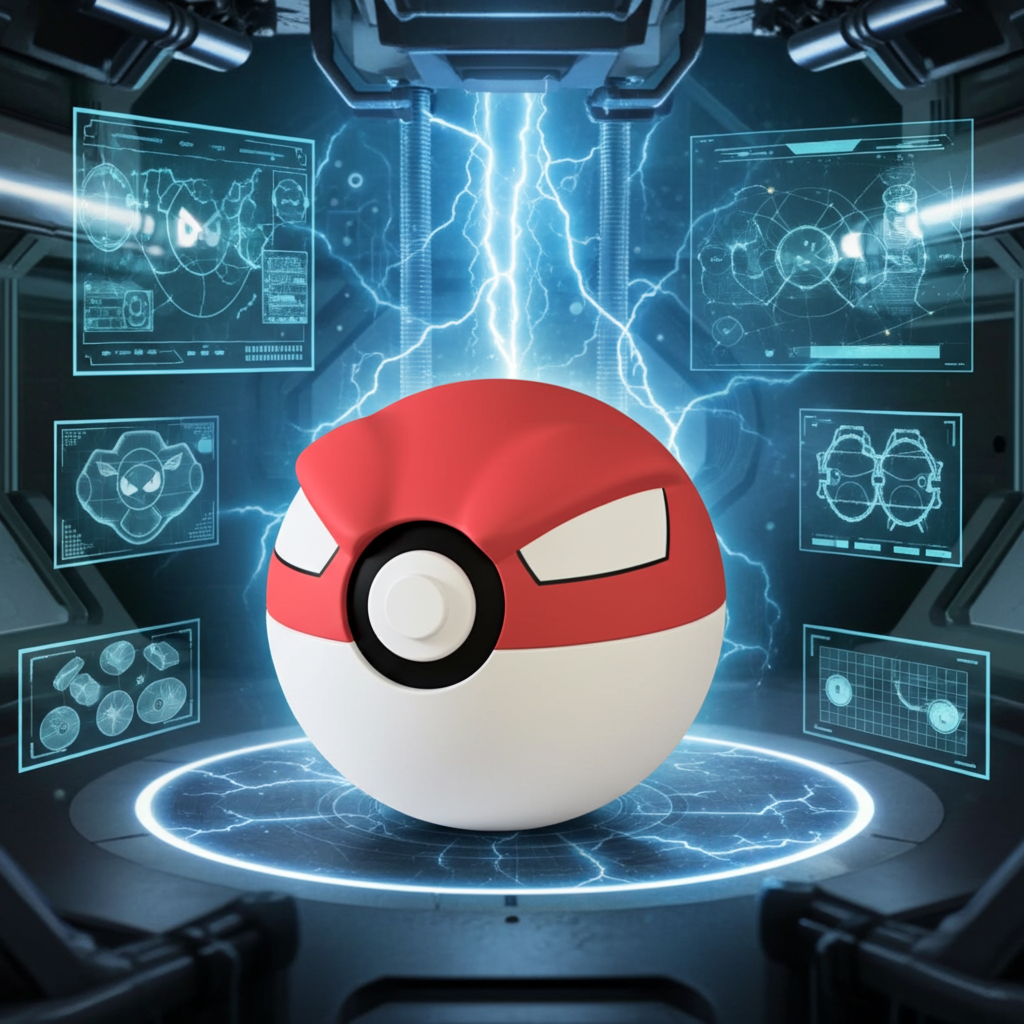 Poké Ball 3D ispirata a Voltorb – Sfera decorativa da collezione (#0100)