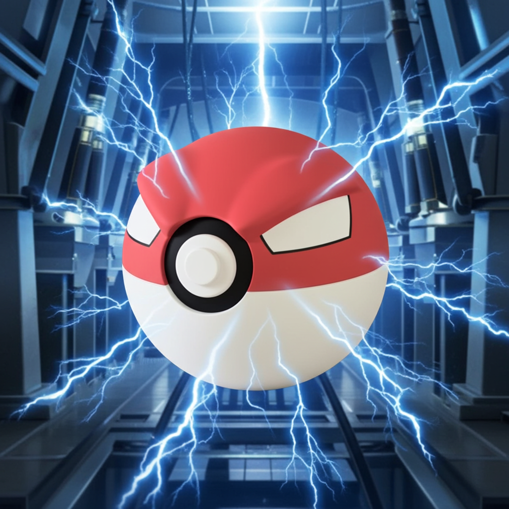 Poké Ball 3D ispirata a Voltorb – Sfera decorativa da collezione (#0100)