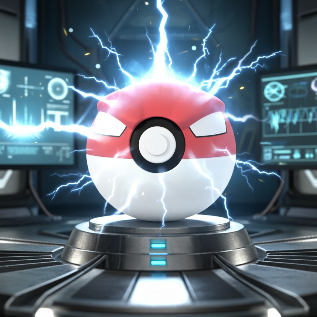 Poké Ball 3D ispirata a Voltorb – Sfera decorativa da collezione (#0100)