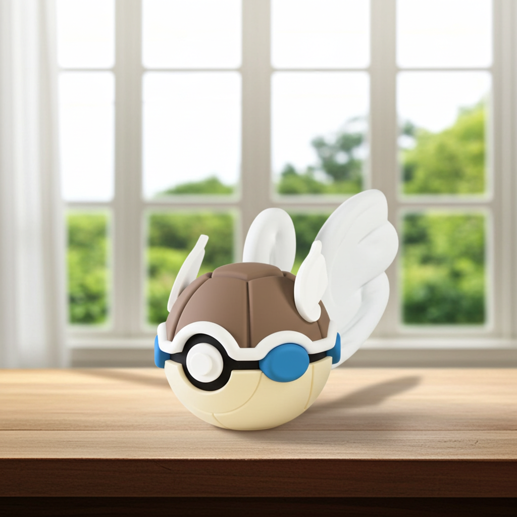 Poké Ball 3D ispirata a Wartortle – Sfera decorativa da collezione (#0008)