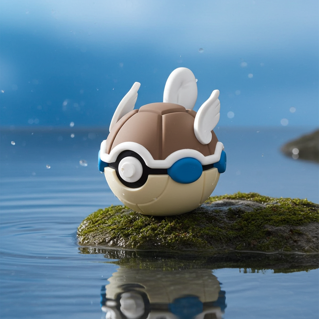Poké Ball 3D ispirata a Wartortle – Sfera decorativa da collezione (#0008)