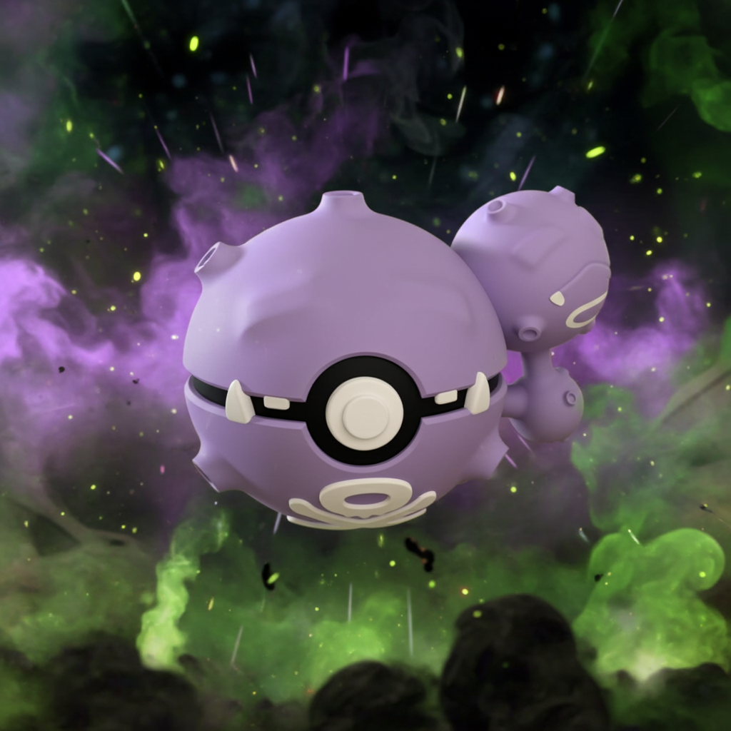 Poké Ball 3D ispirata a Weezing – Sfera decorativa da collezione (#0110)