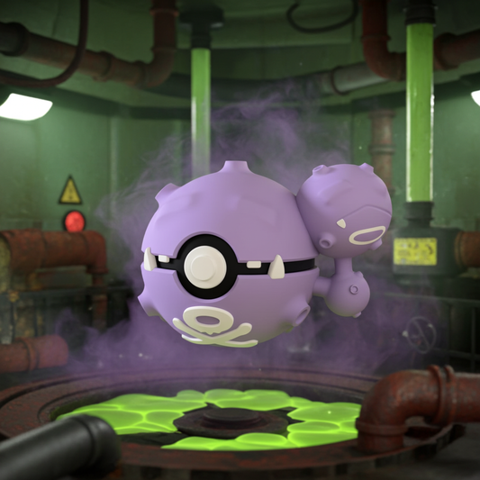 Poké Ball 3D ispirata a Weezing – Sfera decorativa da collezione (#0110)