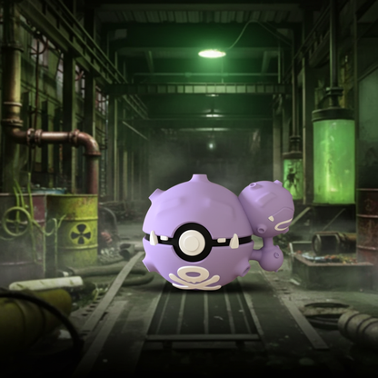 Poké Ball 3D ispirata a Weezing – Sfera decorativa da collezione (#0110)