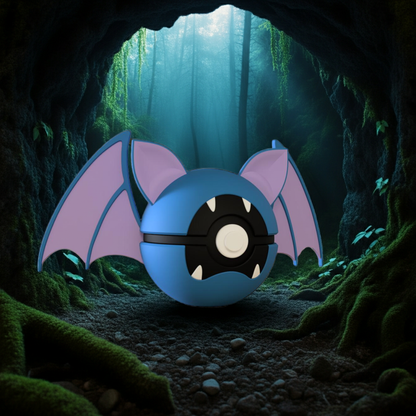Poké Ball 3D ispirata a Zubat – Sfera decorativa da collezione (#0041)