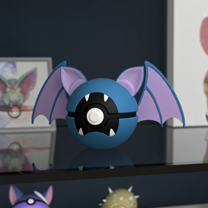 Poké Ball 3D ispirata a Zubat – Sfera decorativa da collezione (#0041)