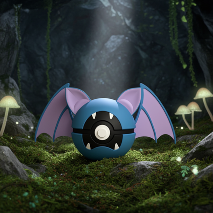 Poké Ball 3D ispirata a Zubat – Sfera decorativa da collezione (#0041)