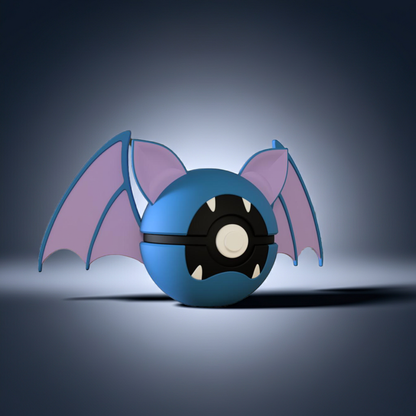 Poké Ball 3D ispirata a Zubat – Sfera decorativa da collezione (#0041)