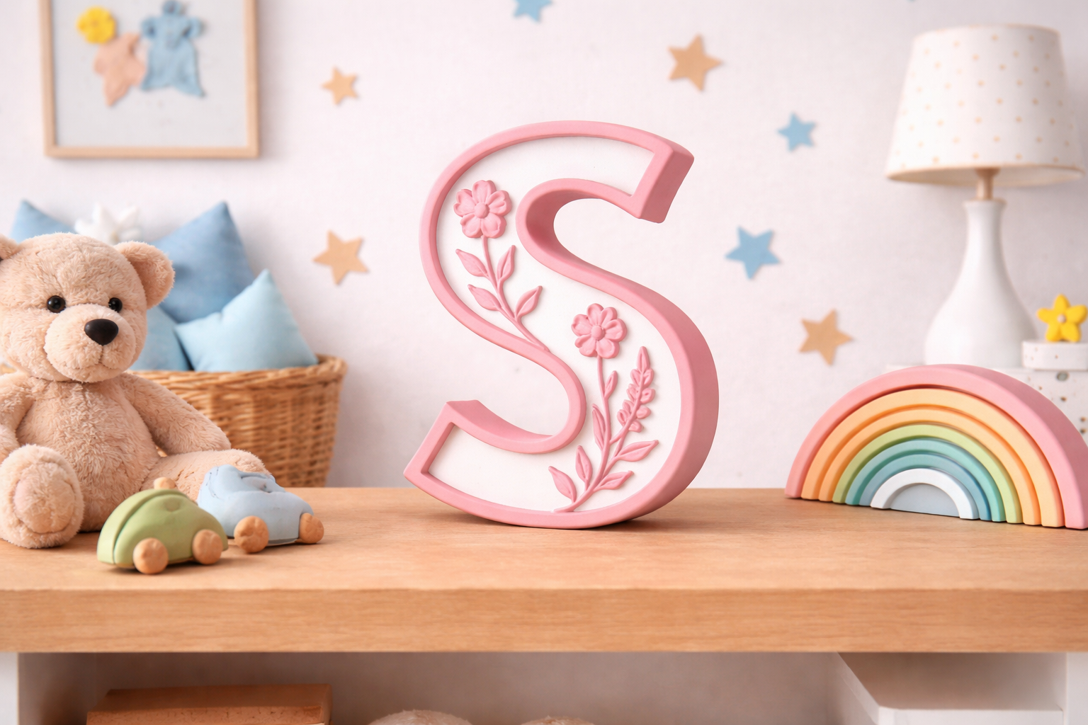 Lettere 3D Personalizzate Floreali – Iniziali Decorative stile floreale