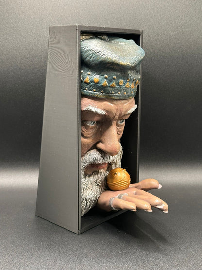 Fermalibro 3D Albus Silente Dipinto a Mano