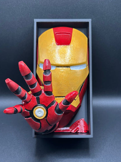 Fermalibro 3D Iron Man – Repulsor Edition Dipinto a Mano