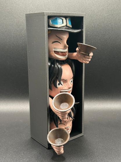 Fermalibro 3D Ace, Sabo & Luffy – Brotherhood Edition Dipinto a Mano