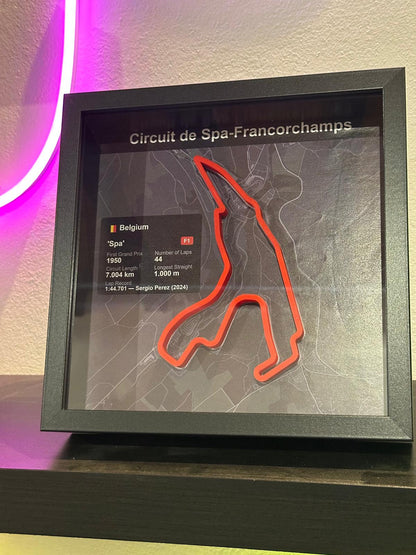 Quadro 3D Circuito Spa-Francorchamps | Tracciato F1 da Parete | Made in Italy