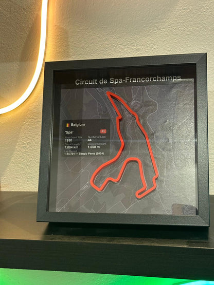Quadro 3D Circuito Spa-Francorchamps | Tracciato F1 da Parete | Made in Italy