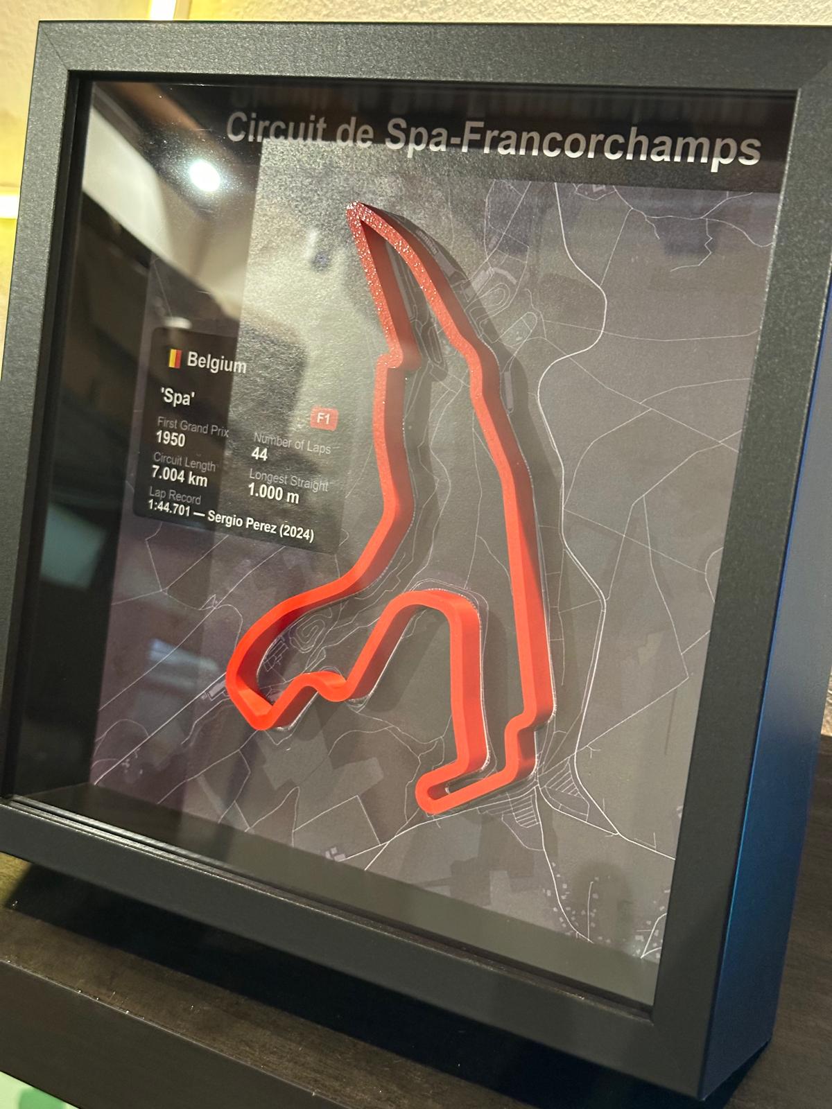 Quadro 3D Circuito Spa-Francorchamps | Tracciato F1 da Parete | Made in Italy