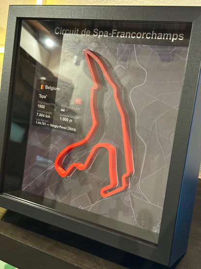 Quadro 3D Circuito Spa-Francorchamps | Tracciato F1 da Parete | Made in Italy