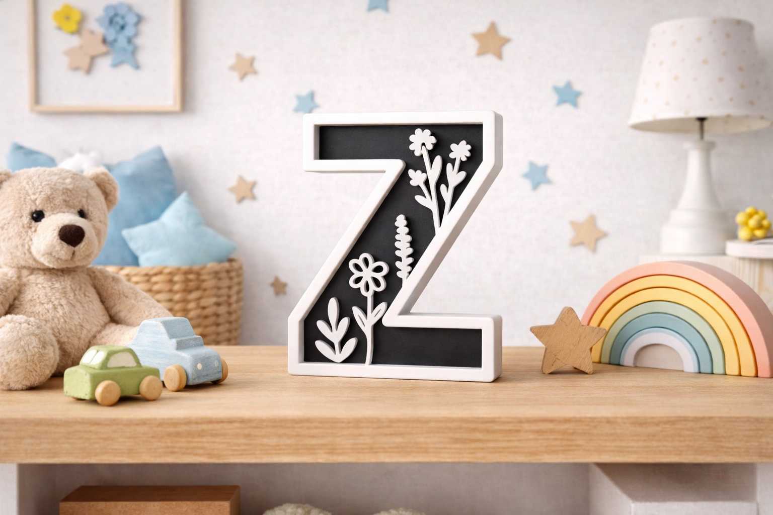 Lettere 3D Personalizzate Floreali – Iniziali Decorative stile floreale