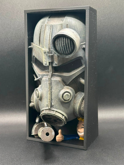 Fermalibro Power Armor di profilo, blocco portalibri stampato in 3D