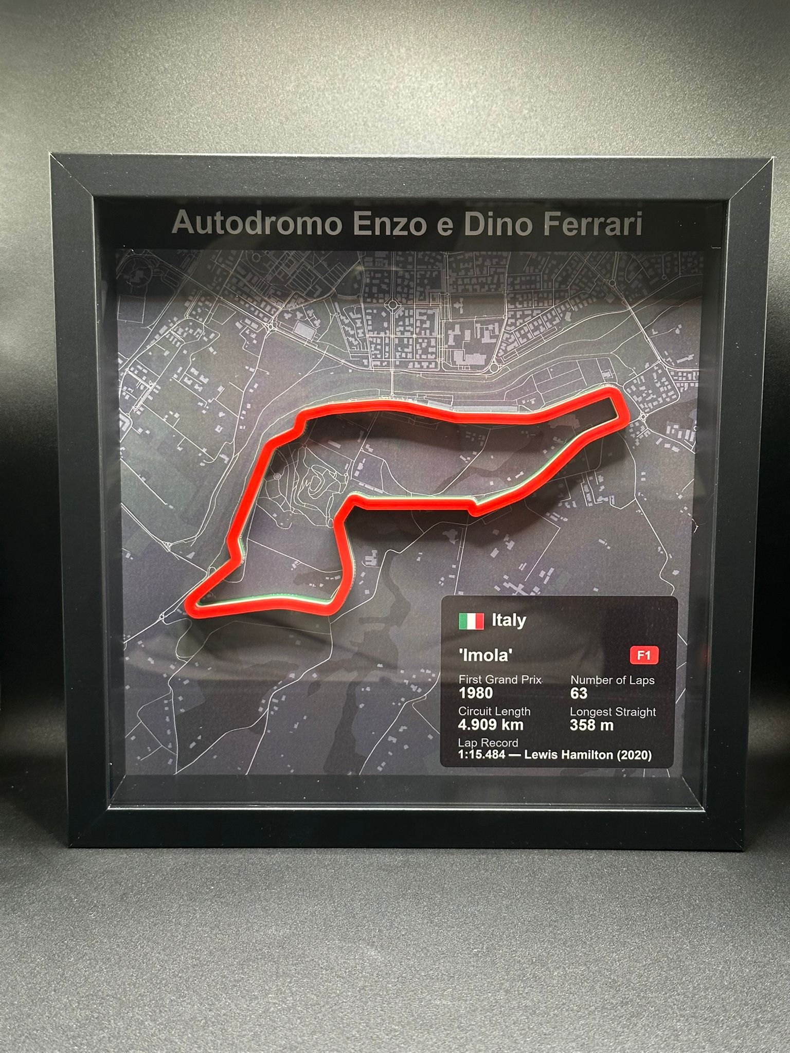 Quadro 3D circuito Imola - dettaglio