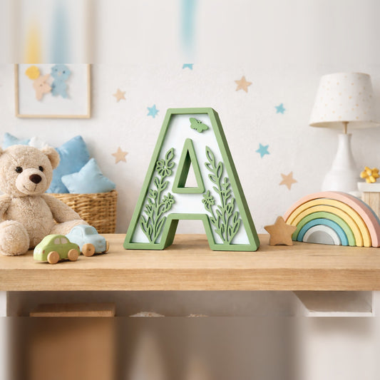 Lettere 3D floreali - iniziale A