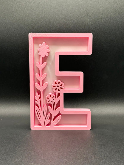 Lettera 3D floreale personalizzata rosa - Livoncraft3D