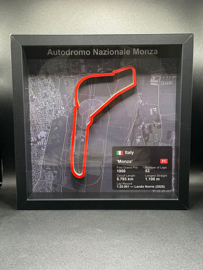 Quadro 3D circuito Monza - prodotto reale incorniciato