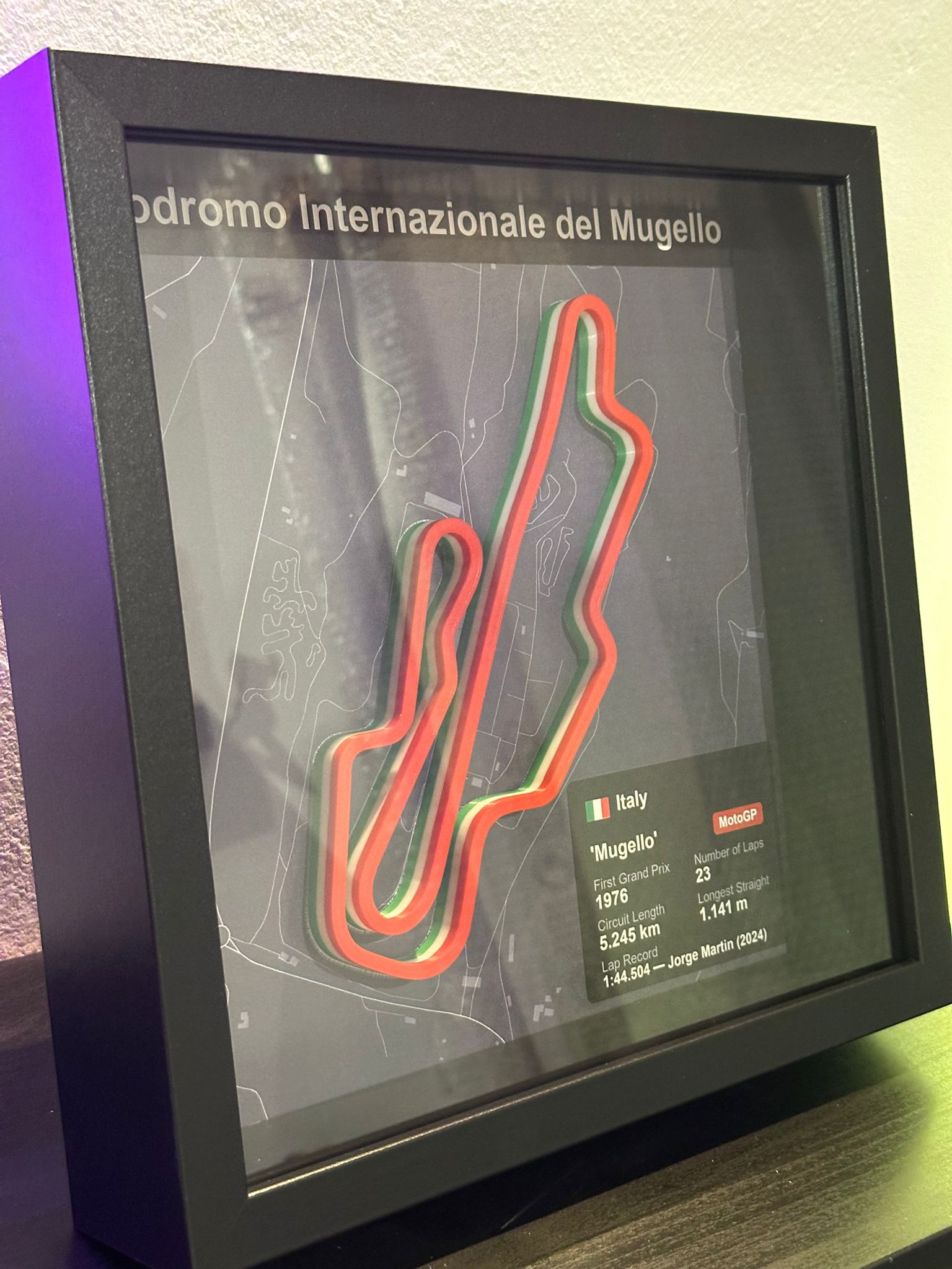 Quadro 3D circuito Mugello - dettaglio