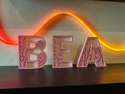 Nome 3D floreale personalizzato composto - Livoncraft3D