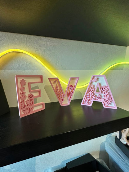 Nome 3D floreale personalizzato composto - Livoncraft3D