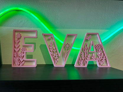Nome 3D floreale personalizzato composto - Livoncraft3D