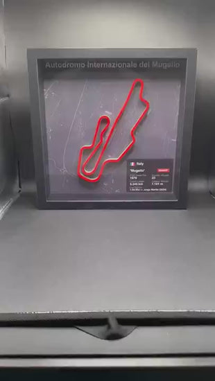 Video: quadro 3D circuito Mugello - tracciato tricolore in rilievo