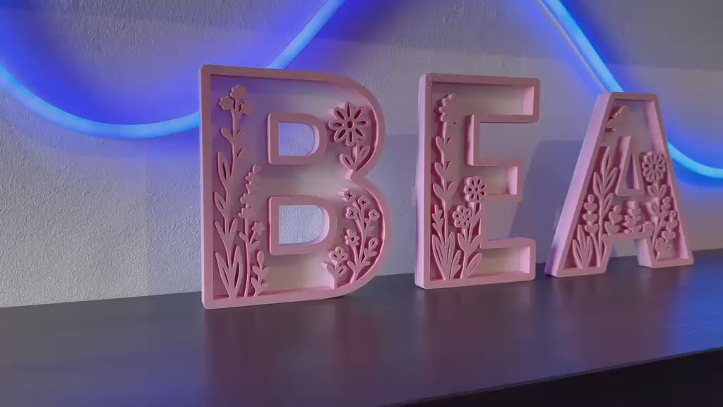 Nome 3D floreale rosa composto - video - Livoncraft3D