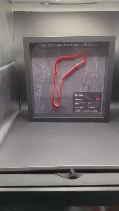 Video: quadro 3D circuito Monza F1 - tracciato in rilievo