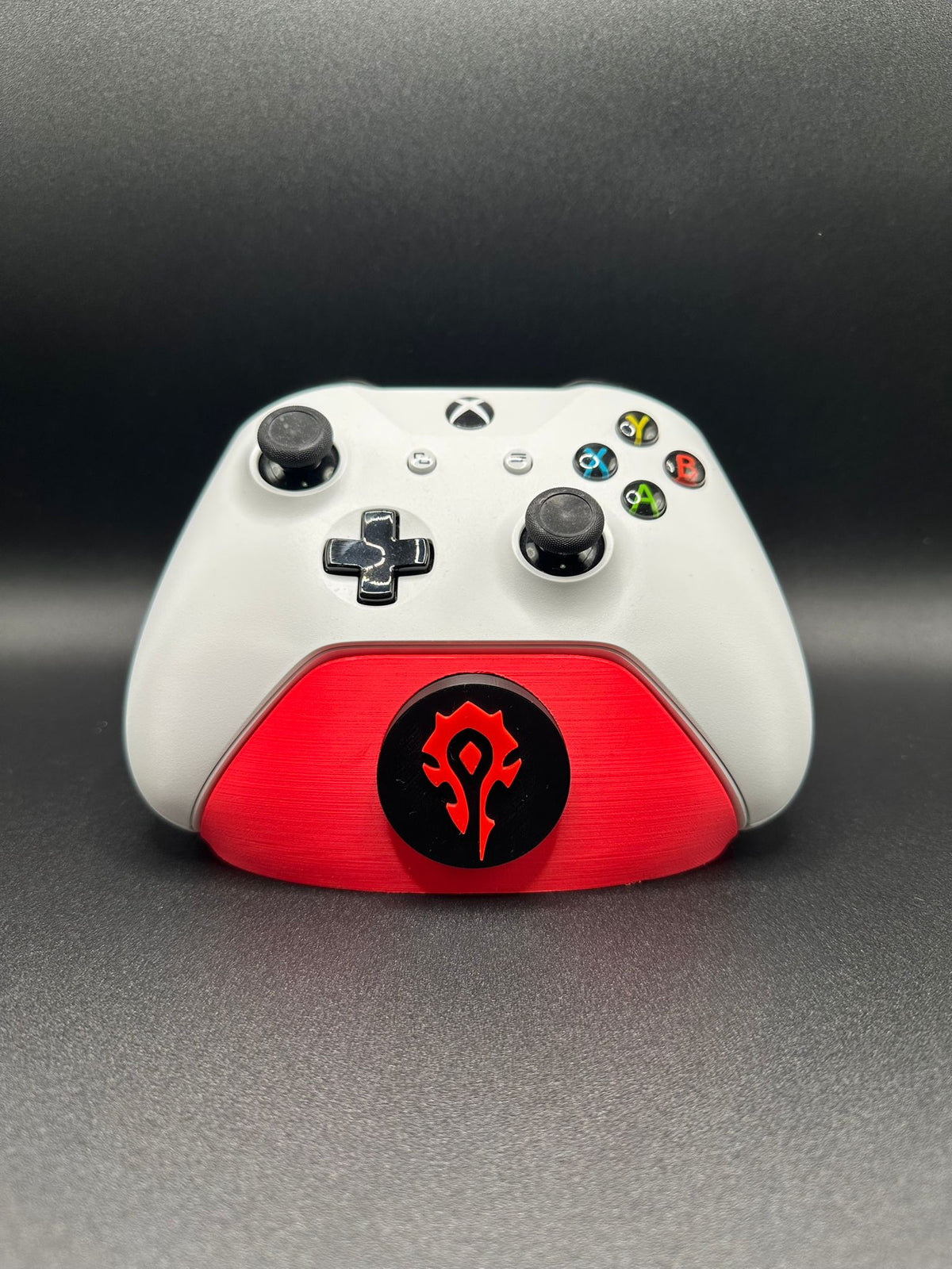 Supporto joystick Xbox con stemma Horde di World of Warcraft, base rossa