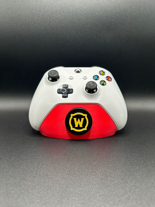 Supporto joystick Xbox con logo World of Warcraft, base rossa