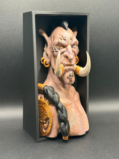 Fermalibro Troll Zandalari, profilo del blocco portalibri stampato in 3D